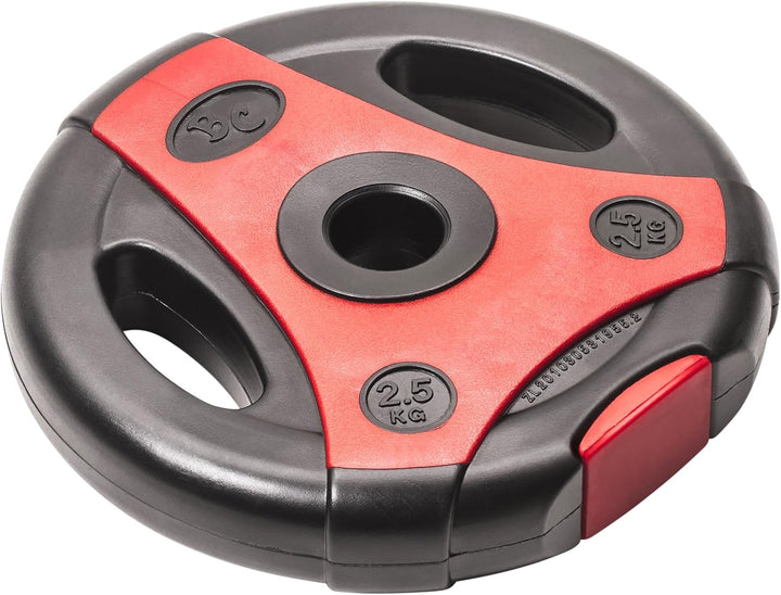 Bad Company K-Grip Hantelscheiben mit Griffen I Kunststoff ummantelte Gewichte 30/31 mm Paarweise (2