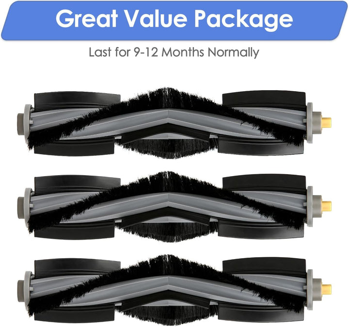 (3 Stück) Walzenbürste kompatibel mit ECOVACS DEEBOT X1/ X1 Omni/ X1 Turbo/ X1 PRO OMNI/ T10/ T10 Pl