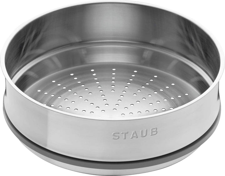 STAUB Gusseisen Bräter/Cocotte mit Dämpfeinsatz, Rund 26 cm, 5,2 L, Aromaregen Funktion, Für alle He