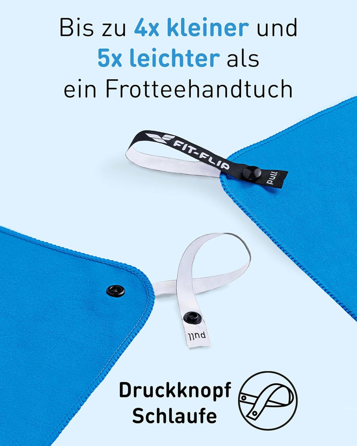 Fit-Flip Mikrofaser Handtuch - kompakte Microfaser Handtücher - ideal als Sporthandtuch, Reisehandtu