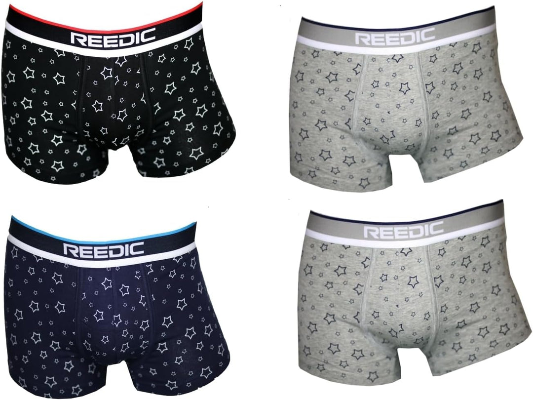 Herren Boxershorts Baumwolle mit Sternen-Motiv im 4er Pack XL Je 4x Surprise Color Mix, XL Je 4x Sur