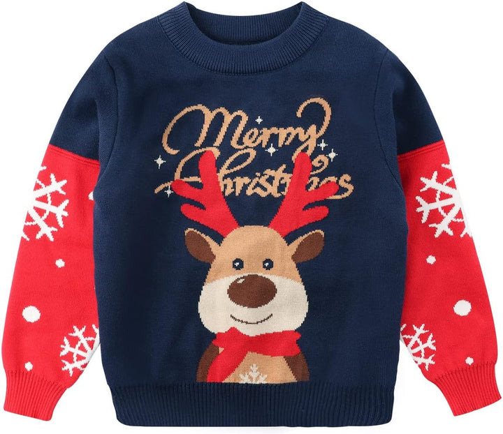 Minizone Baby Winter Strickpullover Weihnachten Langarm Sweatshirts Warme Kleidung 1-6 Jahre 1-2 Jah