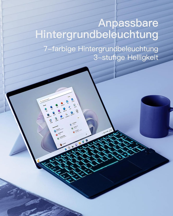 Inateck Surface Pro 9 Tastatur,Kompatibel mit Surface Pro 11/10/9/8/X, KI-Funktion,Surface Tastatur