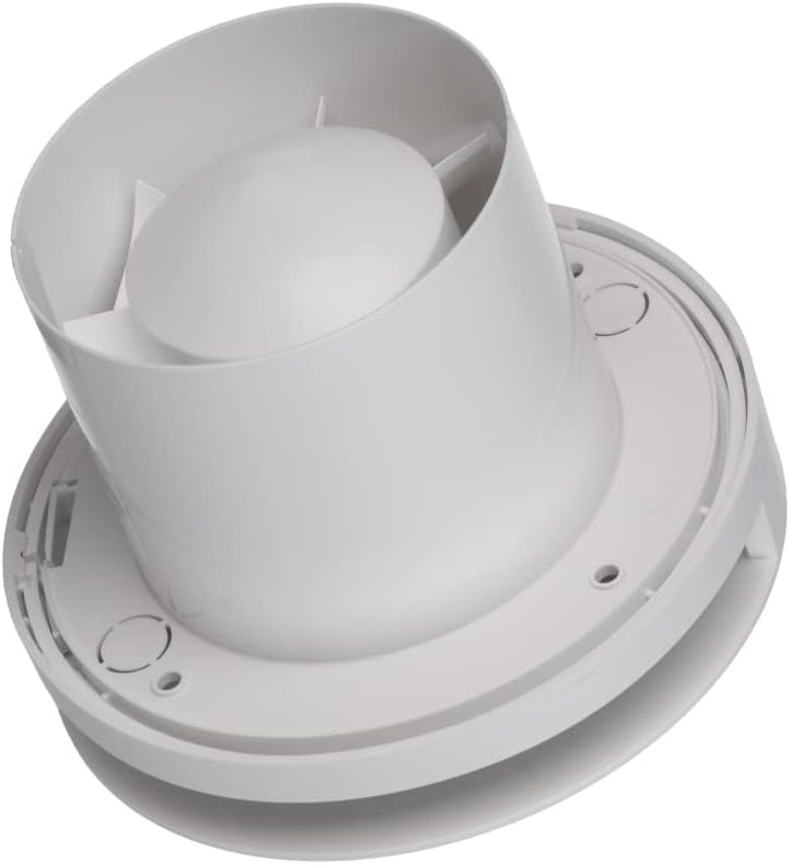 EUROPLAST Ø 100mm Bad-Lüfter mit Feuchtesensor und Timer mit Rund Front, Leise Ventilator - Kunststo