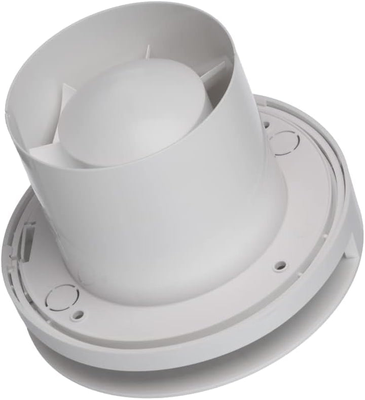 EUROPLAST Ø 100mm Bad-Lüfter mit Feuchtesensor und Timer mit Rund Front, Leise Ventilator - Kunststo