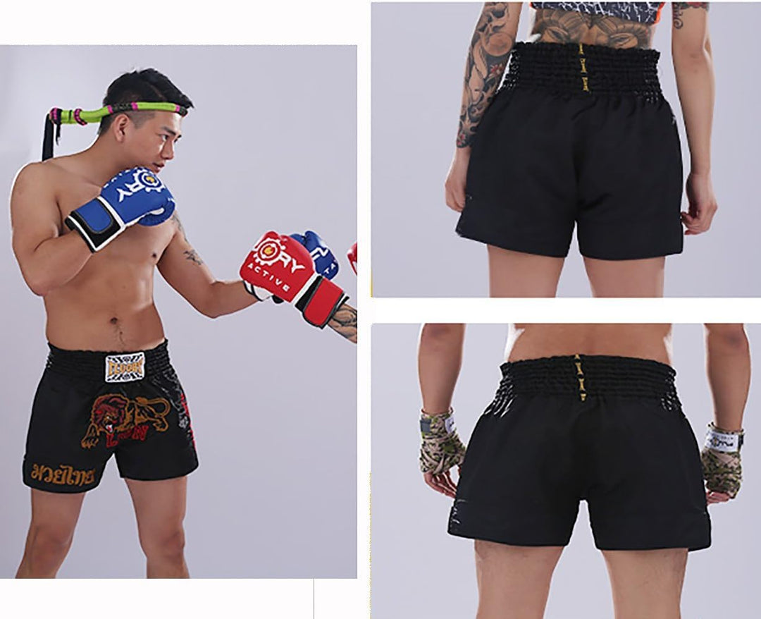 FLUORY Muay Thai Fight Shorts, MMA Shorts Bekleidung Training Käfig Kampf Grappling Martial Arts Kic