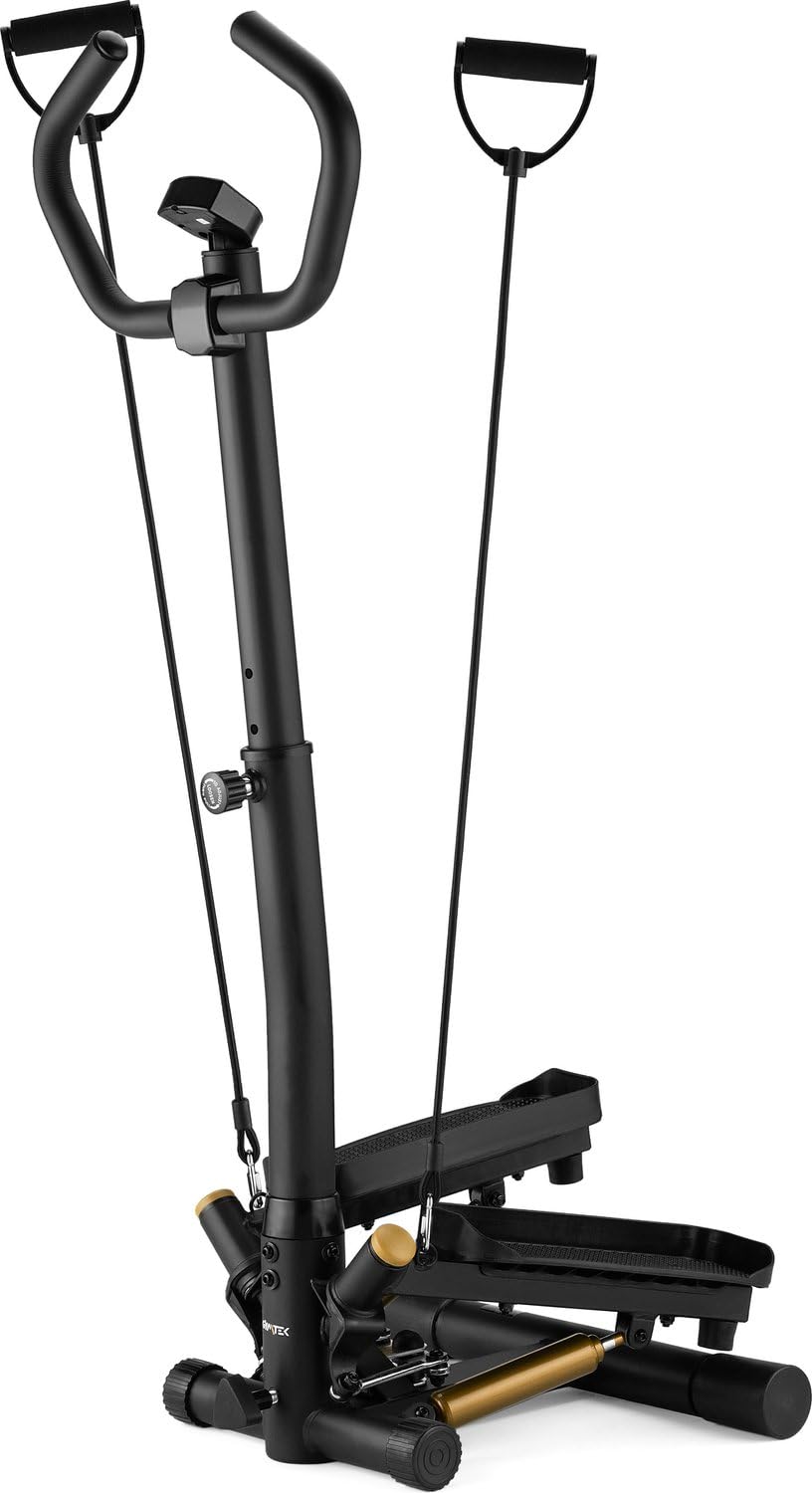 Gymtek XST900 Stepper, Drehstepper mit Haltegriffen & Expanderbänder - Twist Mini Stepper mit LCD, S