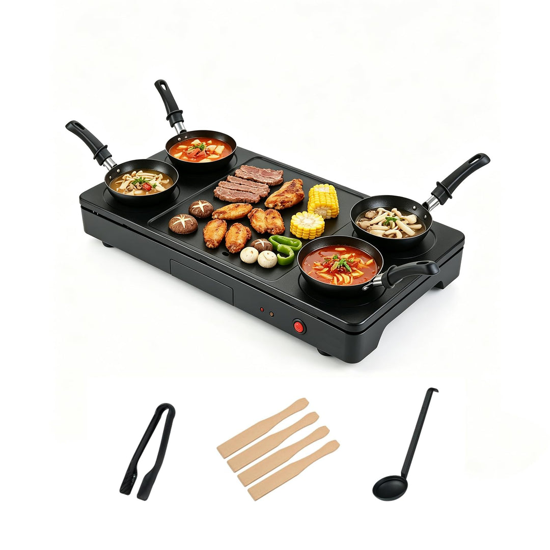 LIFEZEAL 2-in-1-Grillplatte, elektrisch, Raclette-Grill für Familie &amp; Gruppen