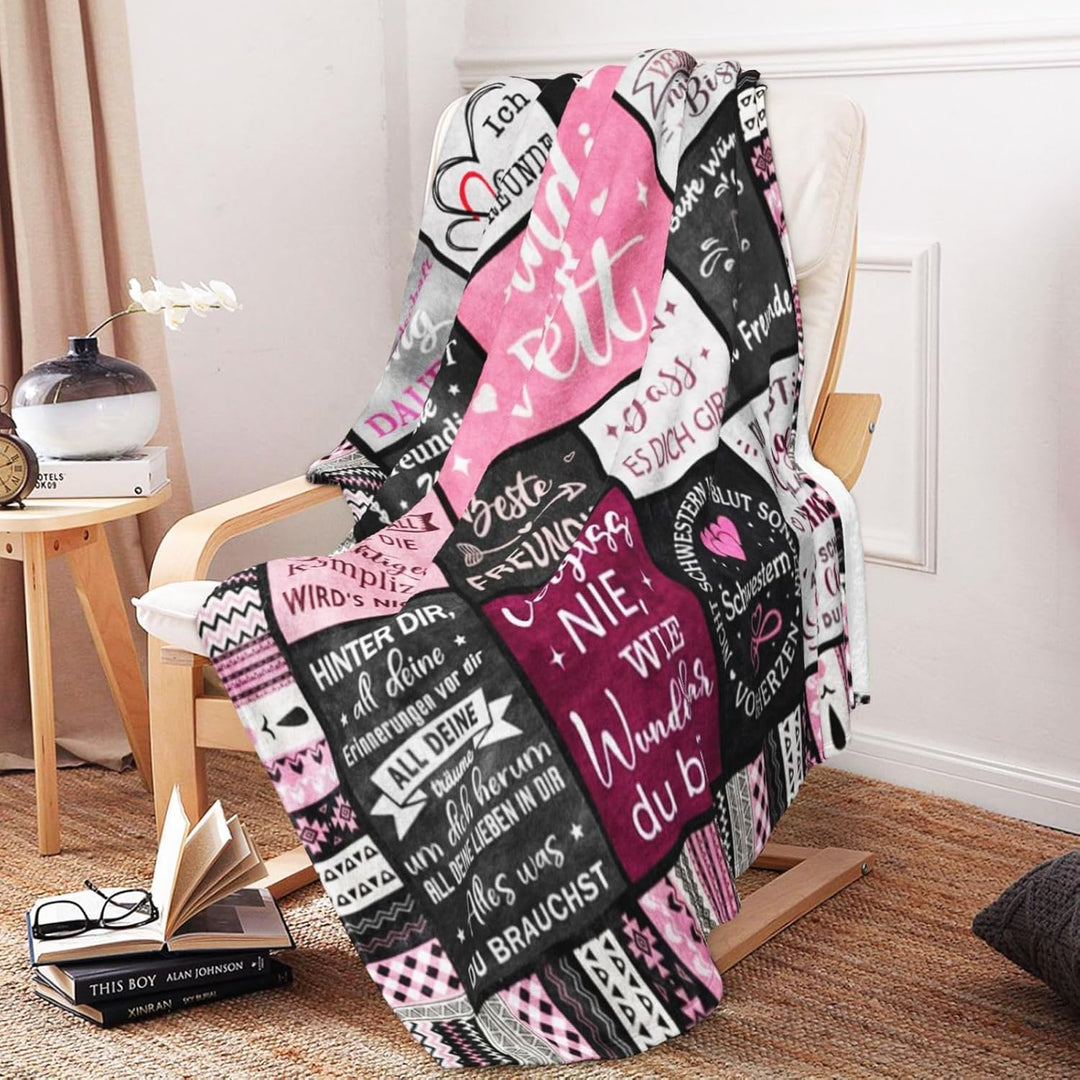 Geschenke für Freundin, Kuscheldecken Geschenke für Beste Freundin, Geschenk Freundin Geburtstag, Ge