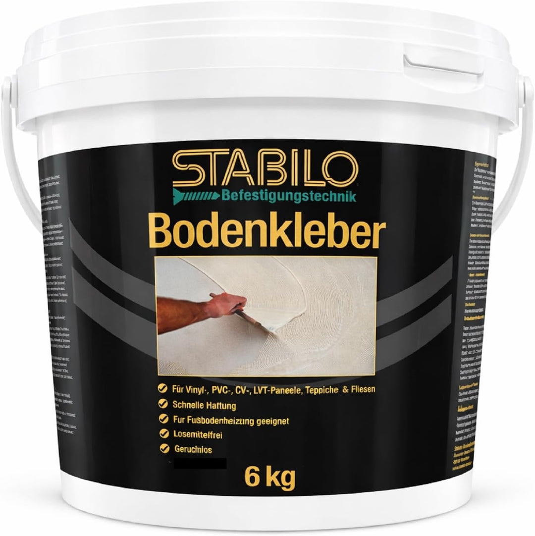 Bodenkleber 6kg | Kleber für Vinyl, Teppich, PVC und andere verschiedene Bodenbeläge