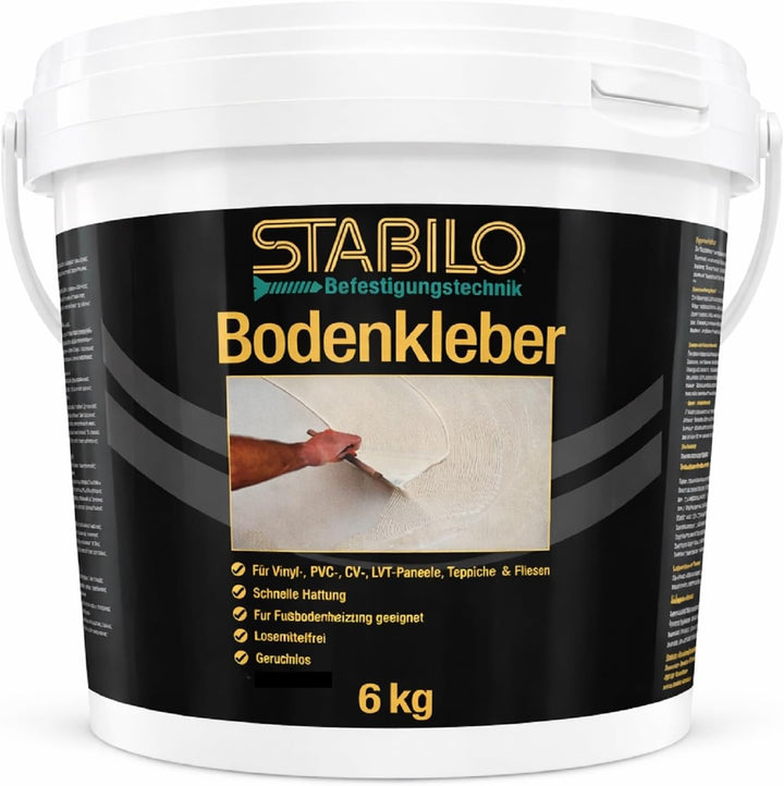 Bodenkleber 6kg | Kleber für Vinyl, Teppich, PVC und andere verschiedene Bodenbeläge