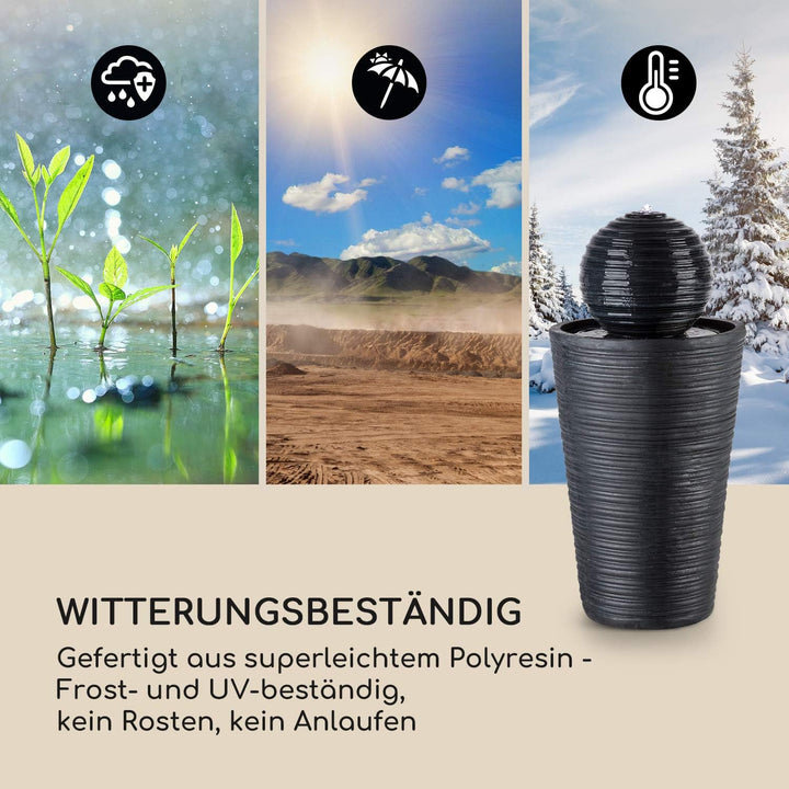 blumfeldt Liquitorre Gartenbrunnen - Wasserspiel, Solarbrunnen, Pumpe: 200 l/h / IPX8, Solarpanel: 2