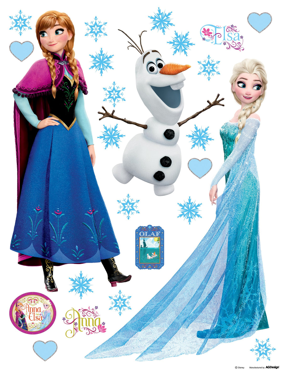 Wand Sticker Frozen DK1797, Polymerfilm, 65 x 0,02 x 85 cm, mehrfarbig