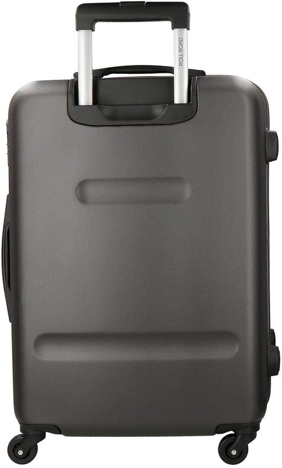 Roll Road Flex Grosser Koffer Grau 51x74x28 cms Hartschalen ABS Kombinationsschloss 91L 3,8Kgs 4 Räd