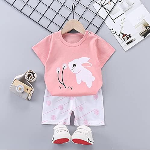 Baby Mädchen 3er Set Kurzarm Shorts T-Shirts Halbarm,6er Pack （Mit/Ohne Schulterschnalle） 6-18 Monat