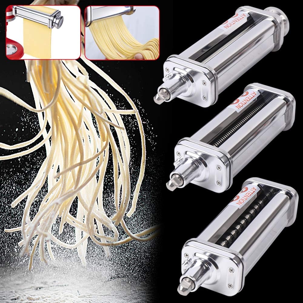 Pastaaufsatz Nudelaufsatz Küchenmaschine Mixer Edelstahl Zubehör 8 Variable Dickeneinstellungen für