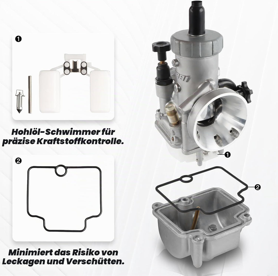 NIBBI PE26mm Vergaser mit Vergaser Jets für 150cc-200cc Flansch Motorrad Motoren Kompatibel PE-Flans