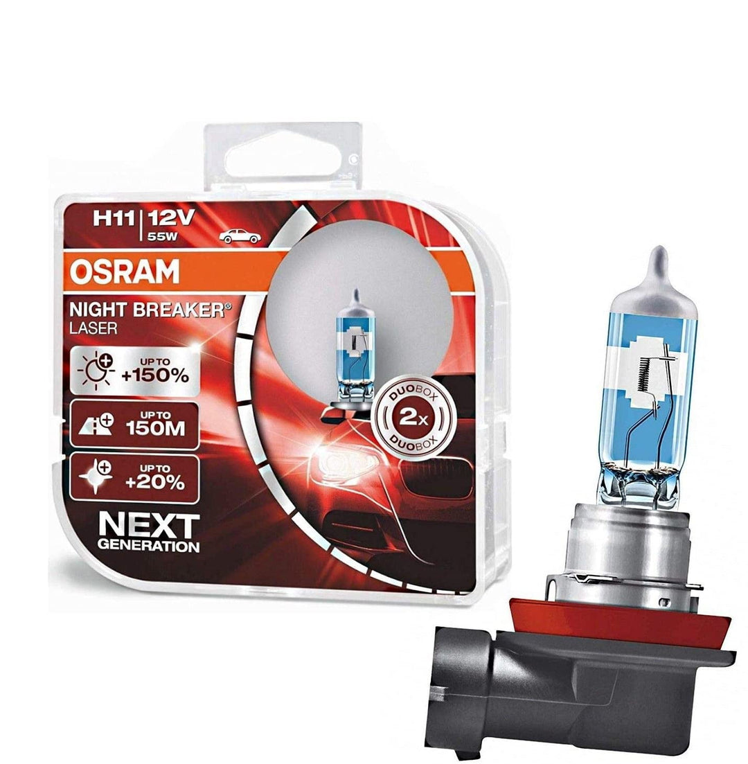 2x Osram H11 55W 12V Night Breaker Laser +150% Next Generation 64211NL-HCB hell Weiss Ersatz Halogen