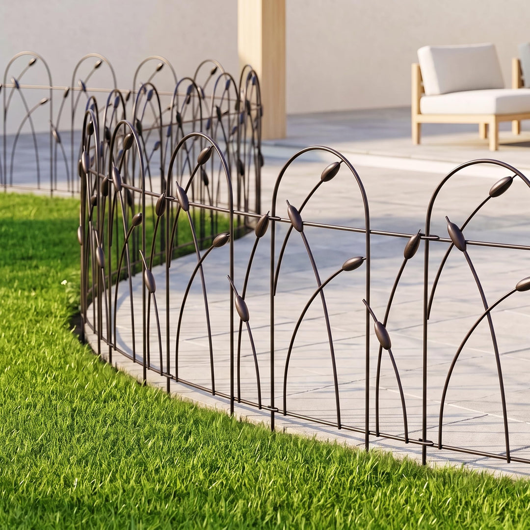 Thealyn Metall dekorative Gartenzaun Grenze, 81 cm x 4.87m, rostfrei Schmiedeeisen Landschaft Zaun f