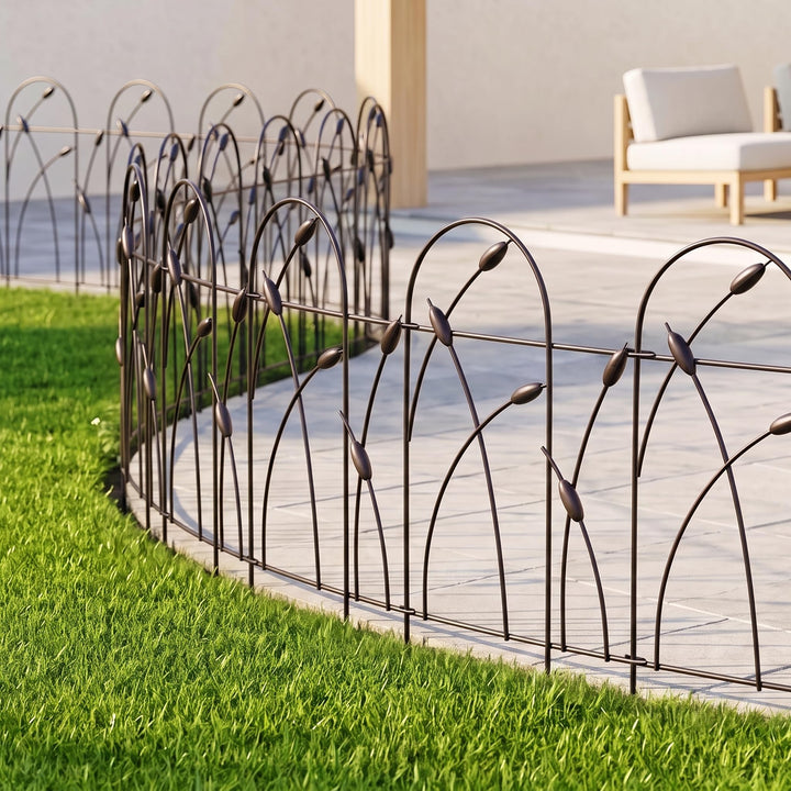 Thealyn Metall dekorative Gartenzaun Grenze, 81 cm x 4.87m, rostfrei Schmiedeeisen Landschaft Zaun f