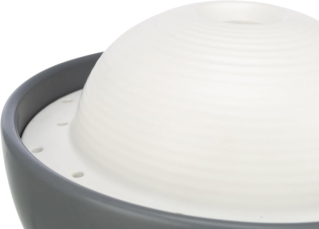 TRIXIE Trinkbrunnen Vital Dome für Hunde - moderner Wasserspender für Hunde in grau/weiss – für saue