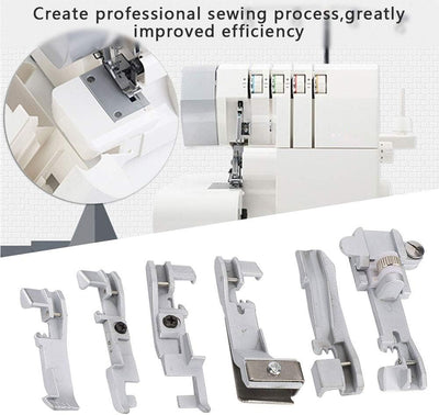 6PCS Overlock Machine Presser Feet Set Nähen Presser Foot Set Singer 14U 14CG754 14SH654 Nähmaschine