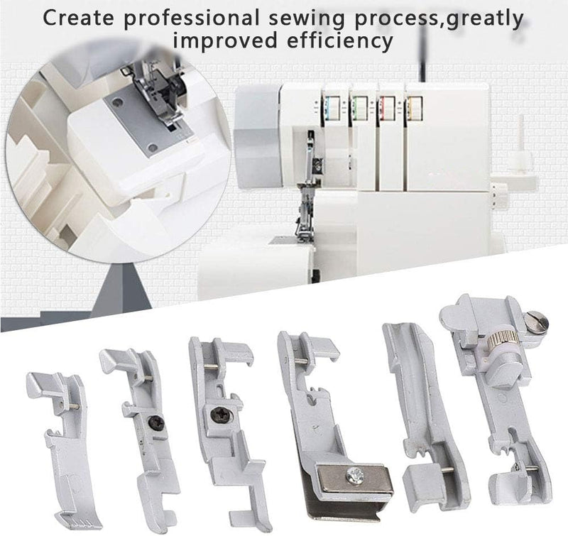 6PCS Overlock Machine Presser Feet Set Nähen Presser Foot Set Singer 14U 14CG754 14SH654 Nähmaschine