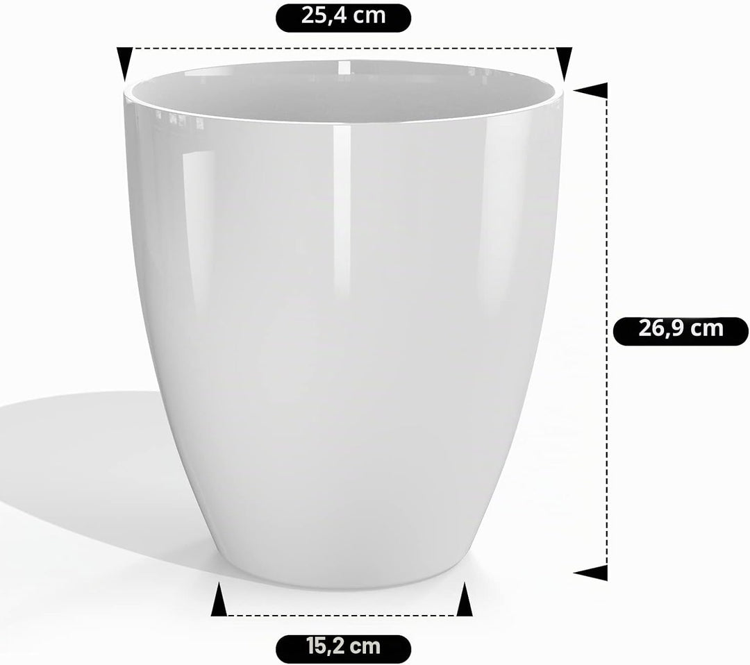 QCQHDU Blumentöpfe Set mit 2 Stück, Ø 25 x H 28cm Blumentopf für Innen- und Aussenpflanzen mit Entwä