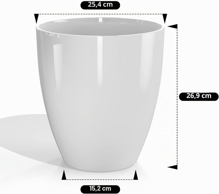QCQHDU Blumentöpfe Set mit 2 Stück, Ø 25 x H 28cm Blumentopf für Innen- und Aussenpflanzen mit Entwä