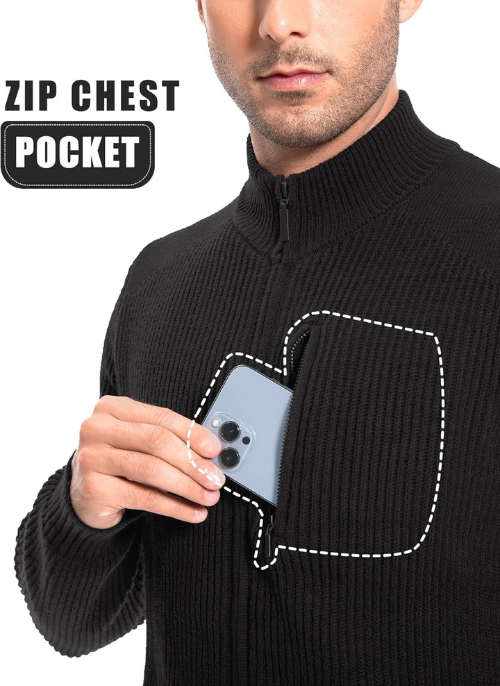 Pioneer Camp Herren Strickjacke Cardigan mit Reissverschluss Solid Warm Casual Stehkragen Strickjack