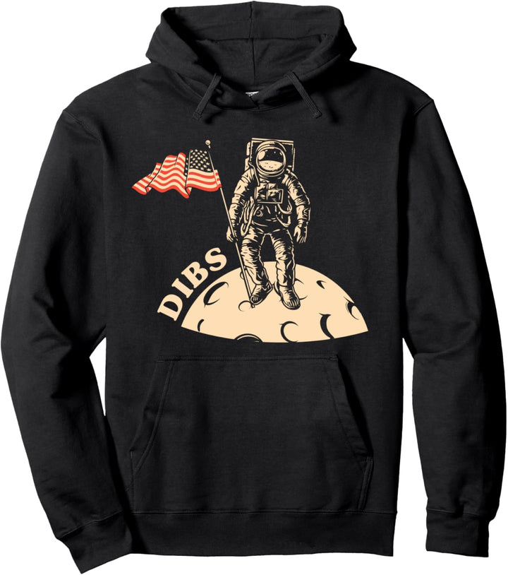 USA für Männer, Frauen und Kinder Flagge USA Amerika auf dem Mond Pullover Hoodie