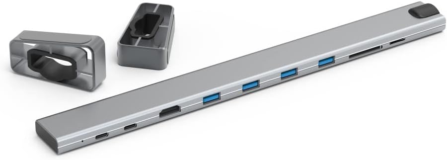 Hama USB C Hub 9 Ports Dockingstation mit abnehmbaren Standfüssen (Multiport Adapter 1x HDMI 4K, 4x