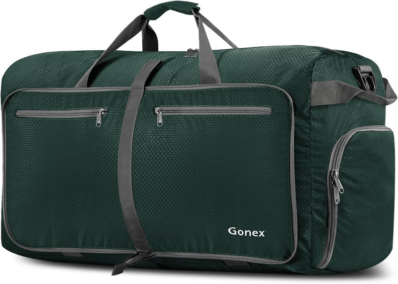 Gonex Leichter Faltbare Reise-Gepäck 100L, Farbe: Dunkelgrün, Duffel Taschen Uebernachtung Taschen/S