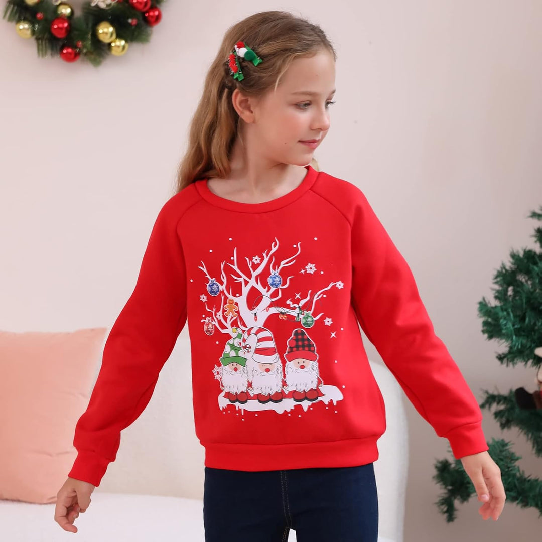 SFreeBo Kinder Weihnachts Sweatshirt Mädchen-Pullover Winter Langarm T-Shirt Oberteil Unisex Jungen