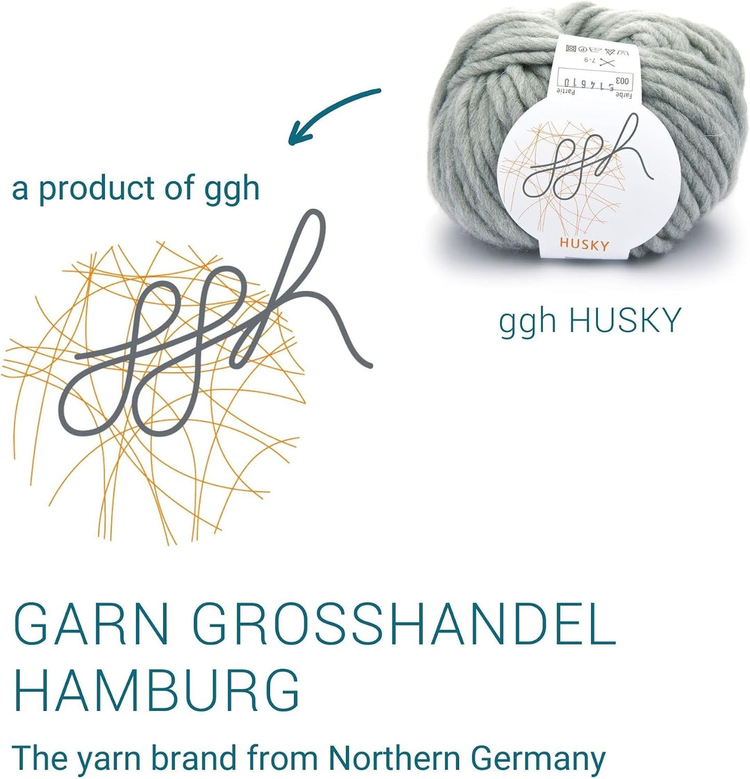 ggh Husky Box - 6 Knäuel - dicke Wolle aus Schurwolle - gegeignet zum Stricken oder Häkeln - Farbe 0
