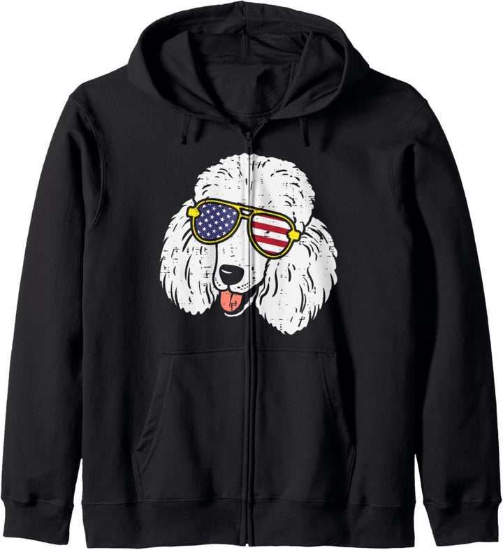 Poodle Sunglasses American USA 4th Of July Fourth Dog Women Kapuzenjacke