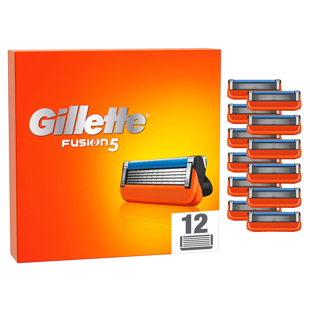 Gillette Fusion 5 Power Bartklingen, 12 Ersatzteile mit 5 Klingen, unerschöpfliche Zartheit, Schmier