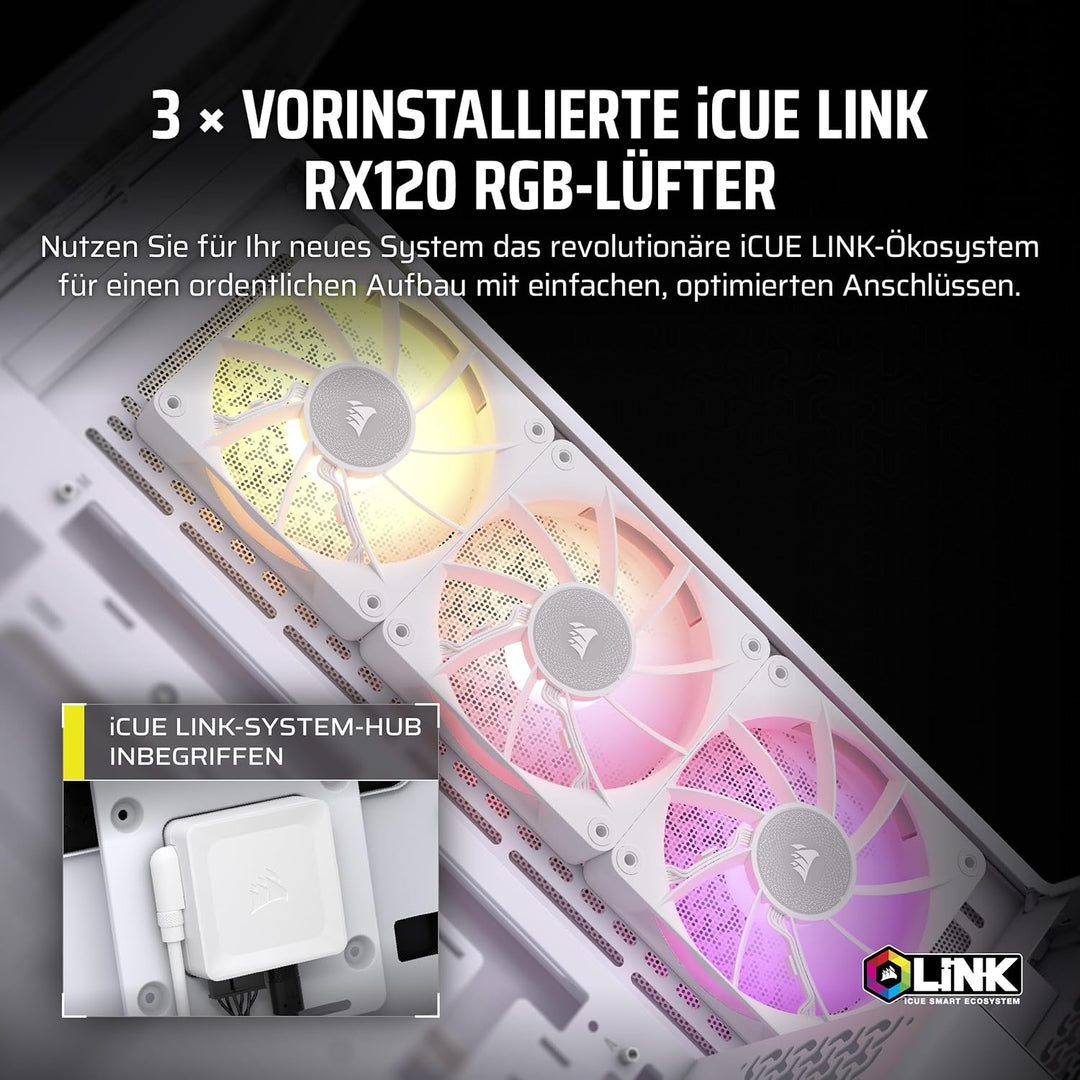 CORSAIR iCUE LINK 3500X RGB Mid-Tower ATX PC-Gehäuse - Gehärtetes Panorama-Glas - Umgekehrte Verbind