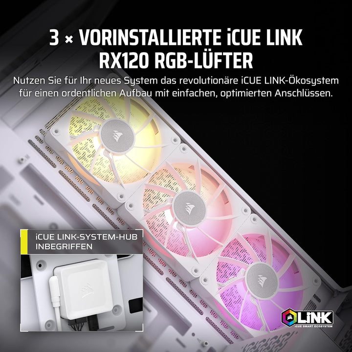 CORSAIR iCUE LINK 3500X RGB Mid-Tower ATX PC-Gehäuse - Gehärtetes Panorama-Glas - Umgekehrte Verbind