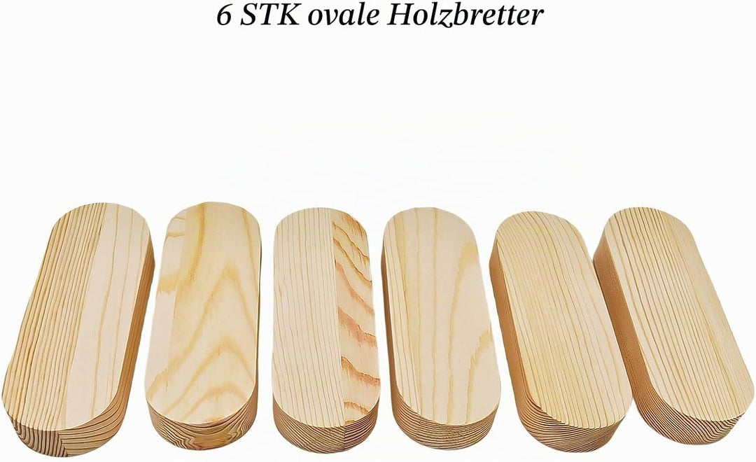 Anktily Unlackierte ovale Holzblöcke aus Kiefernholz zum Basteln, Schnitzen, Gravieren, Malen (6 Stü