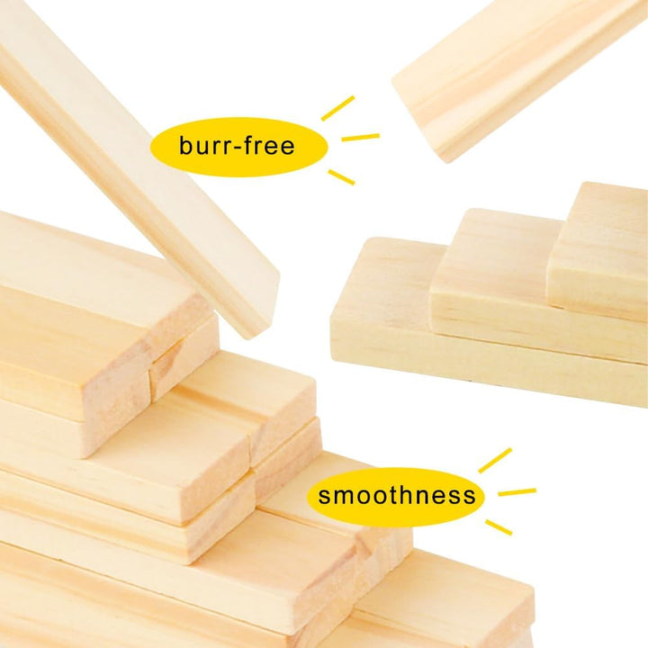 Joycabin 50 Stück Holzklötzchen zum Basteln, 160 x 22 x 8mm Bastelholz klötzchen Holzbausteine baste