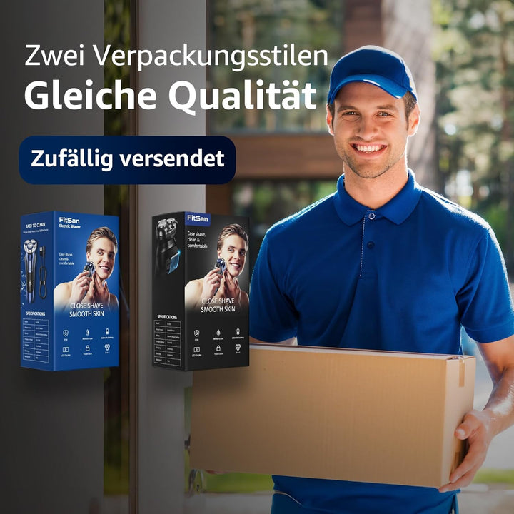 Rasierer Herren Elektrisch, FitSan Einziehbarer Bartschneider, Elektrischer Nass- und Trockenrasiere