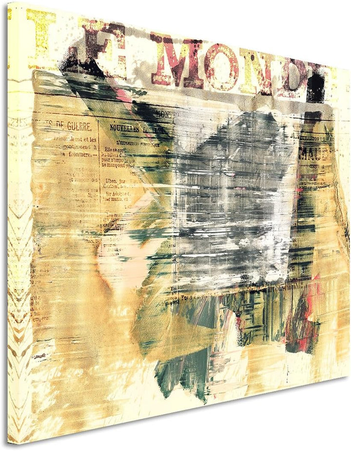 Paul Sinus Art 80x60cm Fotoleinwand Leinwanddruck Kunstdruck Wandbild beige schwarz grau