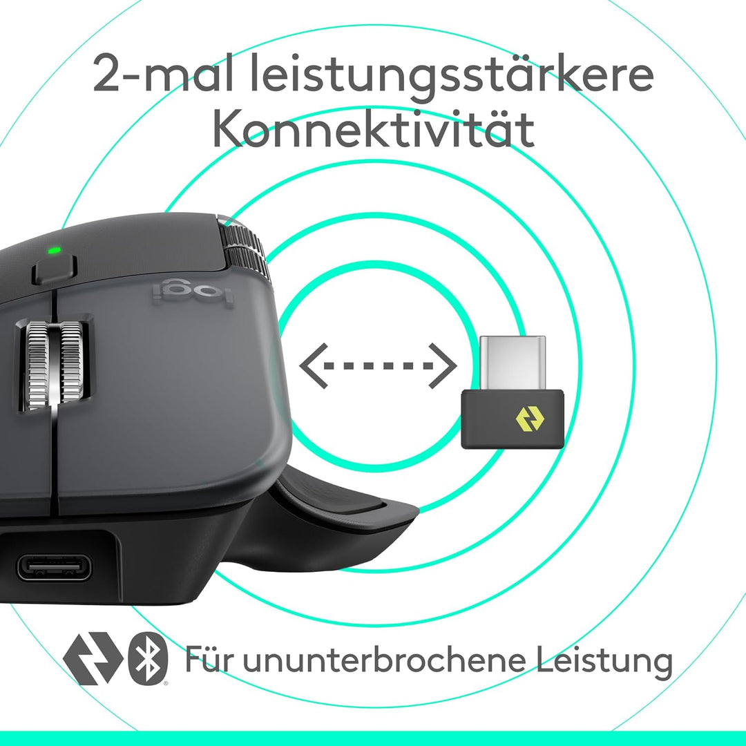 Logitech MX Master 4, ergonomische kabellose Maus mit fortschrittlichem, leistungsstarkem, haptische