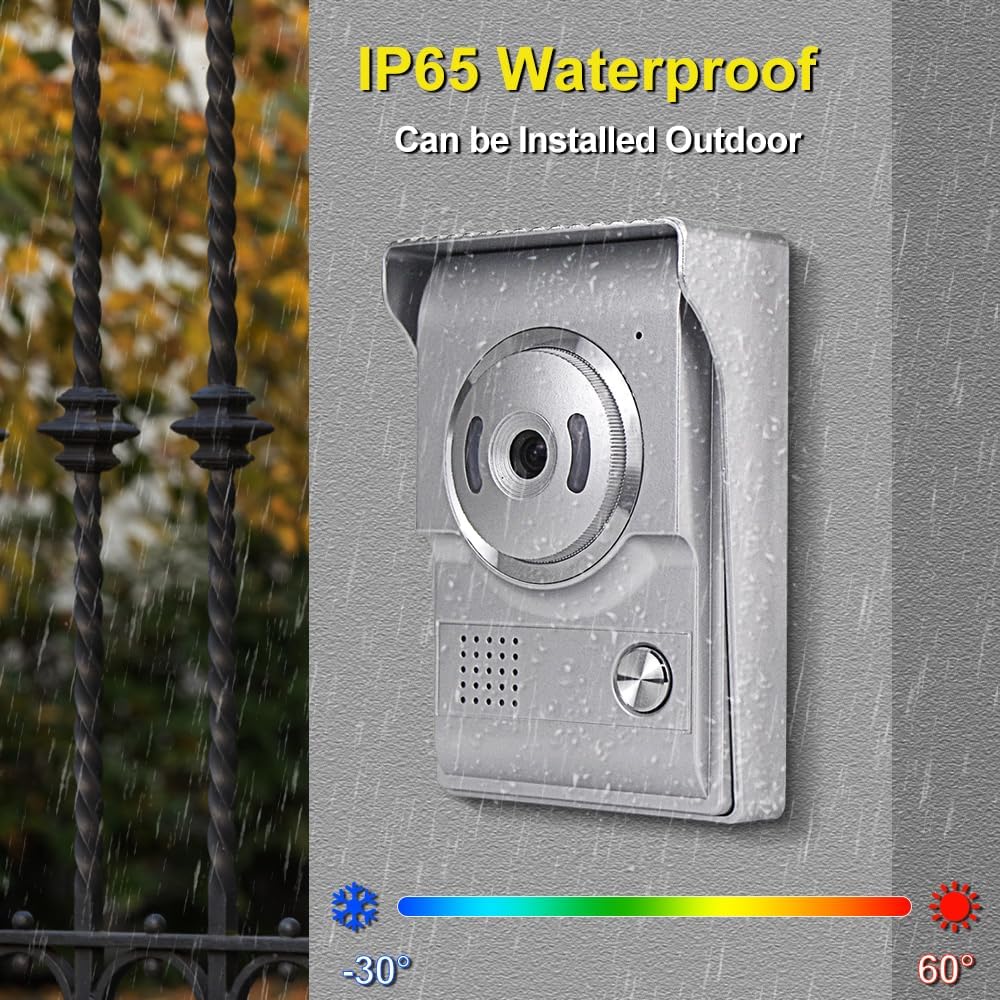 7 Zoll Farbe Verdrahtetes Video Tür Telefon Gegensprechanlage System Home Video Kamera Türklingel 70