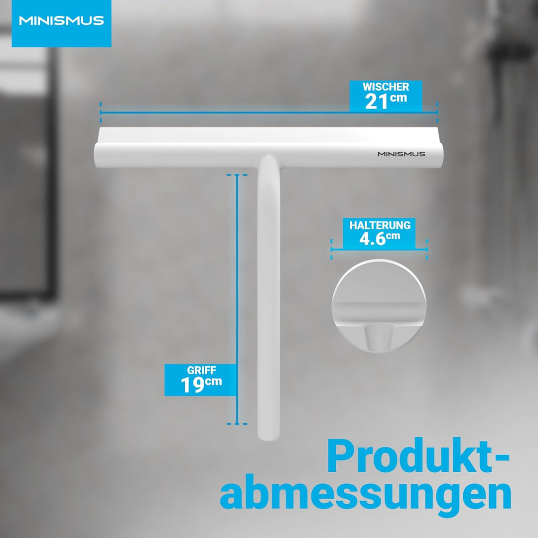 Minismus Duschabzieher - Abzieher für Dusche, Bad, Fliesen, Spiegel, Fenster - inkl. Magnet-Halterun