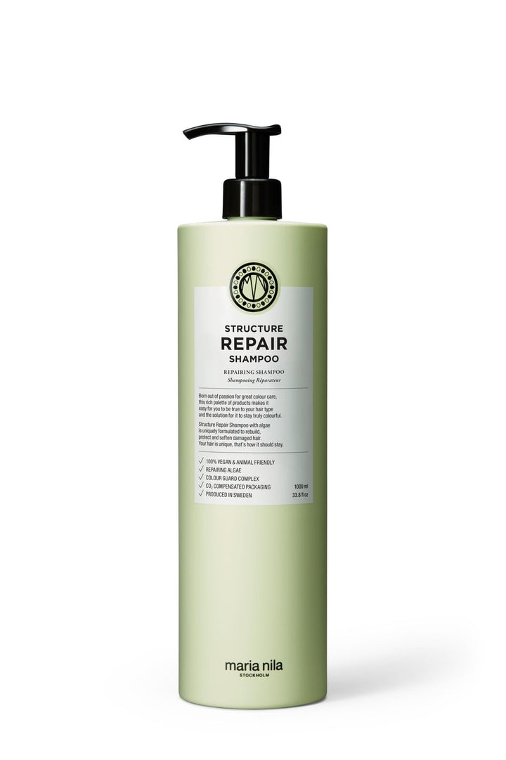 Maria Nila - Structure Repair Shampoo 1ll | Sanftes Haarshampoo Für Geschädigtes Haar, MN-3603 1 l (