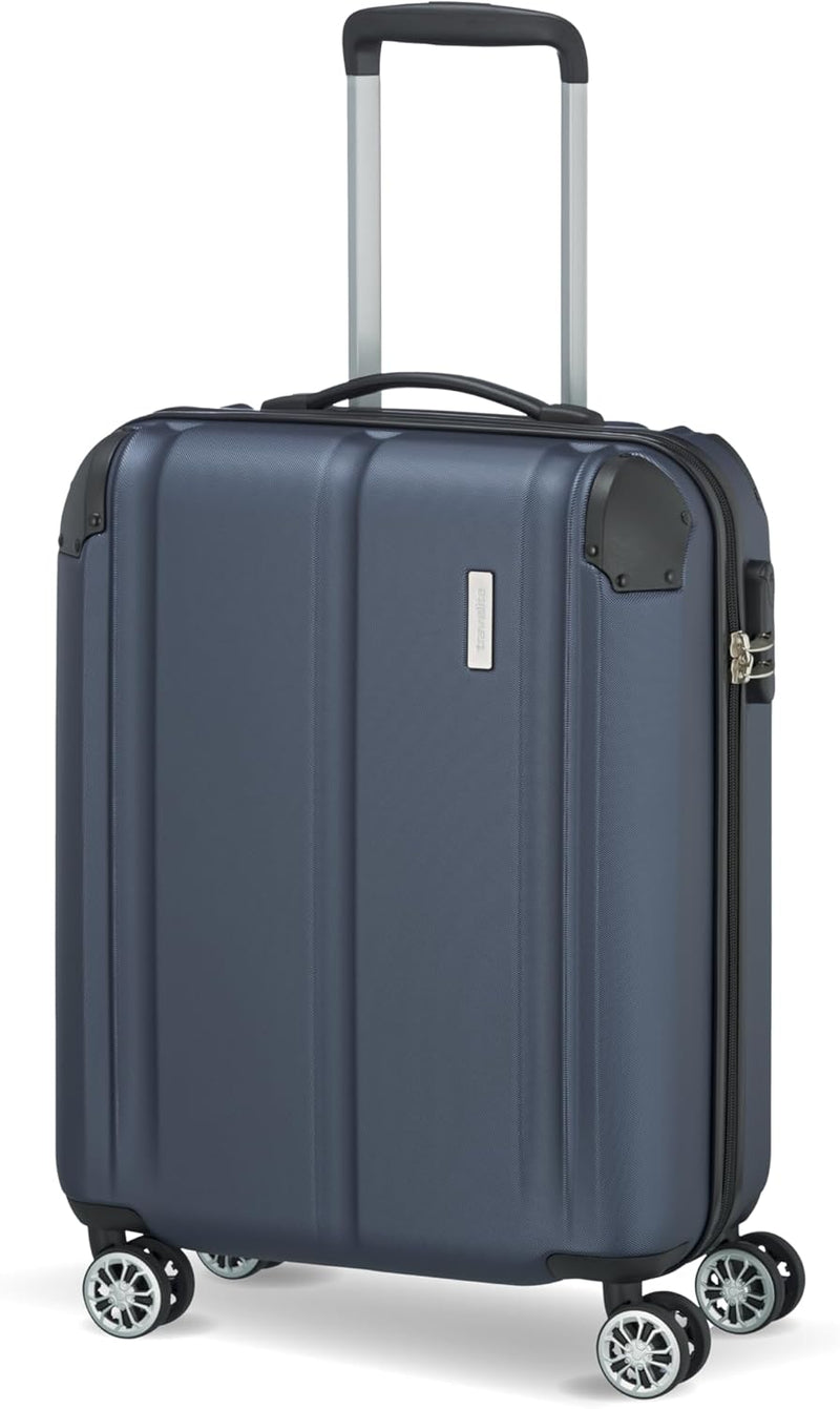 travelite 4-Rad Handgepäck Koffer erfüllt IATA Bordgepäckmass, Gepäck Serie CITY: Robuster Hartschal