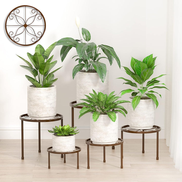 Ziwijity 5er-Set Blumenständer aus Metall, Pflanzenständer für Innen Aussen Garten Pflanzen,Blumento