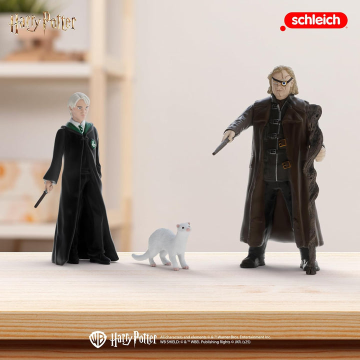 schleich Harry Potter | Mad-Eye Moody & Draco Malfoy mit Frettchen 14907 | 2 bewegliche Figuren & Ti